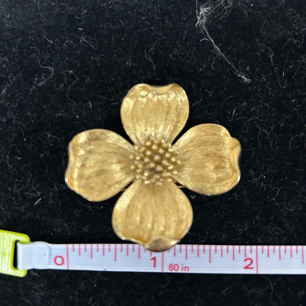 Trifari Gold-Tone Floral Brooch Vintage